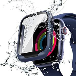 【改良モデル】防水 ケース Apple Watch Series 6 7 40mm 41mm 44mm 45mm 用 防塵 カバー 強化ガラス PC素材 対応 アップル ウォ