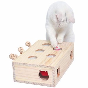 Cific モグラ叩き 木箱 猫じゃらし 知育 おもちゃ ペットグッズ 5穴の価格と最安値 おすすめ通販を激安で