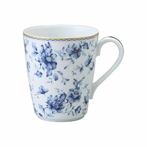 NARUMI(ナルミ) マグカップ ブルーフラワー 300cc 花柄 おしゃれ かわいい 藍色 プレゼント 電子レンジ温め対応 日本製 ギフトボックス付