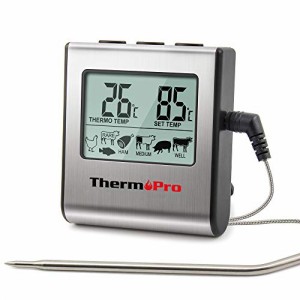ThermoProサーモプロ クッキング料理用オーブン温度計デジタル ミルク コーヒー 肉 揚げ物 食品 燻製などの温度管理用キッチンタイマーと