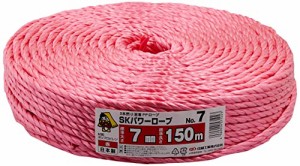 信越工業 SKパワーロープ No7-R 赤 1巻 7mm*150m