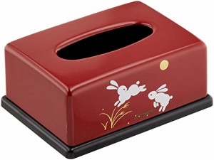 中谷兄弟商会 山中漆器 ミニティッシュBOX 朱 うさぎ33-3813