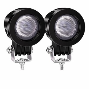 X-STYLE LEDワークライト 10W 作業灯 広角タイプ 12V/24V兼用 6000K ホワイト 高輝度・防水・防塵・長寿命・耐衝撃 丸型 バイクフォグラ