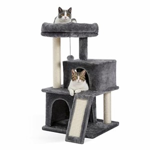 PAWZ Road キャットタワー 猫タワー 大型猫適用 安定 クッション 取り外し 手入れ簡単 交換用フェルト付き 交換用ポンポン付き グレー