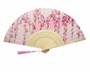 [boshiho] 扇子 & 扇子袋 レディース メンズ レーヨン ダンス扇子 綺麗 花柄 蝶柄 桜柄 おしゃれ 和装小物 和風 上品 華やか…
