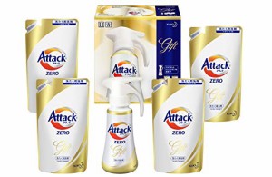 【洗剤ギフト】 アタックZERO ワンハンドプッシュ400g*1本 つめかえ360g*4袋 (抗菌*プラス 24時間部屋干し臭を防ぐ)