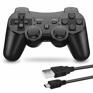 PS3 用 ワイヤレスコントローラー 6軸センサー DUAL SHOCK3 ゲームパット 互換対応 USB ケーブル 日本語説明書 付き(？)