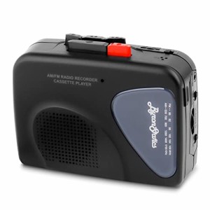ByronStatics ポータブルカセットプレイヤー レコーダー FM AM ラジオ ウォークマン テーププレーヤー 内蔵マイク 外部スピーカー 手動録