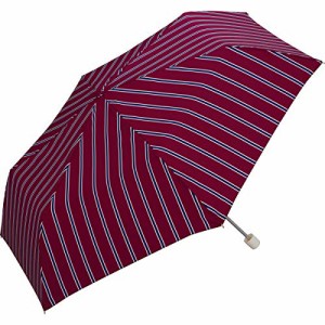 Wpc. 雨傘 レディストライプ mini ボルドー 折りたたみ傘 レディース 晴雨兼用 大人可愛い おしゃれ 可愛い 女性 5640-230