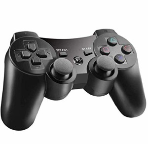 PS3 コントローラー PS3 ワイヤレスコントローラー Bluetooth ワイヤレス ゲームパッド USB ケーブル 振動機能 充電式 アシストキャップ 