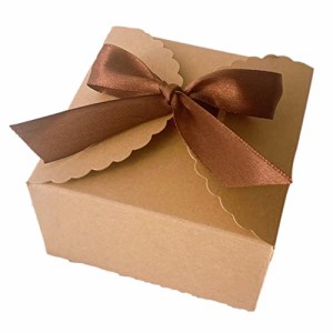【トゥルーハーツ】ギフトボックス ラッピング 箱 リボン付き 10枚 おしゃれ プレゼント ギフト 可愛い お菓子 贈り物 中サイズ(無地 リ