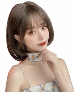 ウィッグ ボブ ショート フルウィッグ かつら レディーズ ストレート 自然 耐熱 小顔効果 wig 女装 原宿 日常 ネット/櫛付き アッシュブ