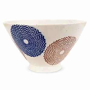 J-kitchens 勲山窯 茶碗 11.5cm 波佐見焼 日本製 エスニック丸紋 ライトブルー