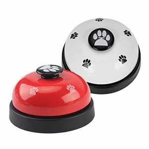 DFsucces コールベル 犬と猫用 卓上ベル コールベル しつけ用 訓練用品 ペットおもちゃ 2個入り 鈴ベル (ホワイト＆レッド）