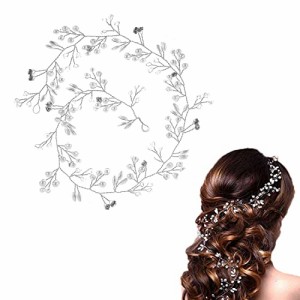 ZHEJIA 髪飾り ヘッドドレス ウェディング ヘアアクセサリー 結婚式 カチューシャ パール ラインストーンヘアバンド 髪留め 女の子 ヘッ