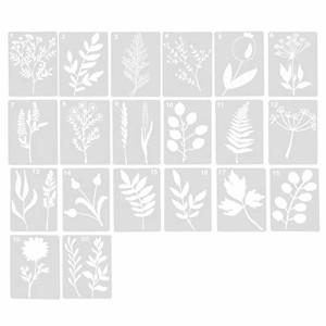 Lurrose ステンシルシート トロピカルリーフステンシル 製図用テンプレート 手帳 描画 花柄 模様 葉壁ステンシルテンプレート ステンシル