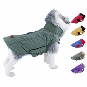 ThinkPet 寒い天候の犬コート-防水防風リバーシブルの犬冬ジャケット、小型、中型、大型犬のためのリバーシブル厚いパッドいる暖かいコー