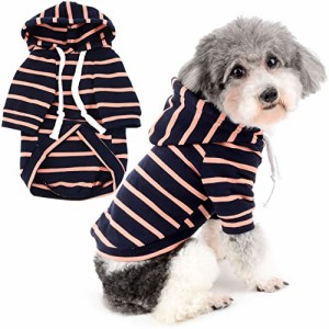 ZUNEA 犬服 犬用 パーカー小型犬 中型犬 ボーダー柄 Tシャツ 綿製 おしゃれ かわいい シャツ コート 春 秋 柔らかい ペット ドッグウェア