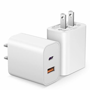 iPhone 15 充電器 USB C 充電器 2個セット [PSE認証済み] acアダプター Type-C 充電器 20W 急速充電器 USB-A&USB-C 2ポート タイプc 充電