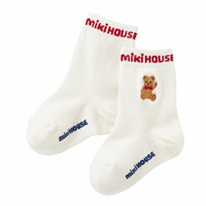 [MiKiHOUSE] 【 ミキハウス 】 ソックス 靴下 ロゴ 無地 ベア シンプル 日本製 男の子 女の子 ベビー キッズ 赤ちゃん ベビー服 子供服 