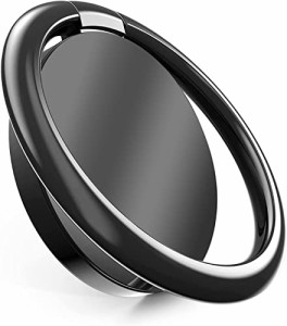 FIDAC スマホリング 携帯リング 薄型 360度回転 リングホルダー スマホスタンド機能 iPhone リング ホールドリング (ブラック)