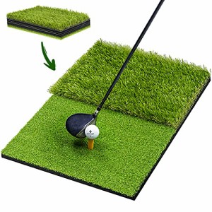 Saplize セープライズゴルフ練習用ショットマット マルチファンクション・折りたたみ式・便利性・滑り止めベース・ビッグサイズ