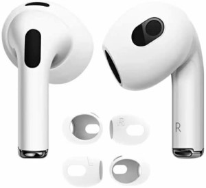 【4個入り】AMAPC for AirPods 3 イヤーピース 2023 シリコーン製イヤホン カバー airpods 3 落ち防止イヤーピース分離可能 遮音性/フィ