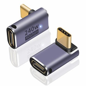 Poyiccot USB Type C L字 アダプタ 240W、L字 USB C 変換アダプタ【40Gbps 高速データ転送/8K@60Hz映像出力】 USB C 延長アダプタ USB 4.