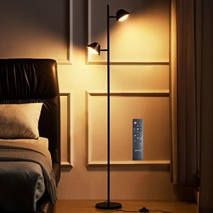Joyly Home LEDフロアライト、20Wフロアライトリモコン付き、間接照明おしゃれ、調光・調色、タイマー、ダブルヘッドライト*タッチコント