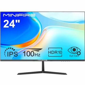 Minifire モニター 24インチ IPS ディスプレイ フルHD HDR10 100Hz ブルーライト軽減 フリッカーフリー VESA対応 フレームレス HDMI/VGA/