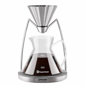 Maestri House コーヒードドリップセット コーヒーサーバー ステンレスフィルター 600mlガラス容器つき