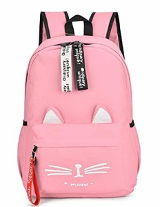 [ブルーリフレイン] リュック 猫 リュックサック かわいい ねこ耳 バッグ キャンバス 軽量 学生 通学 レディース
