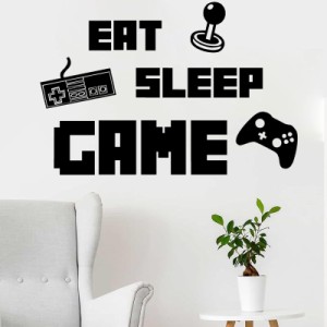 食べる睡眠ゲームの手紙ウォールステッカージョイスティックゲームパッドゲーマーウォールアートデザインデカールティーンキッズルーム壁