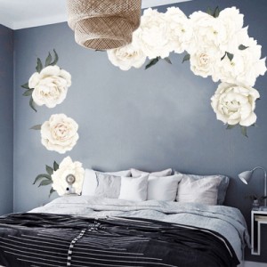 牡丹の花柄の壁のステッカー家の背景寝室のベッドサイドの装飾