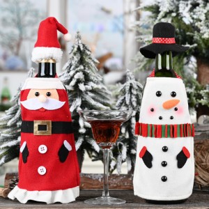 クリスマスサンタクロース/雪だるまテーブル装飾ディナーパーティー赤ワインボトルカバーバッグ