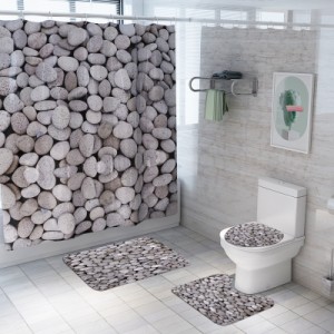 石畳印刷バスルームシャワーカーテントイレカバーマットノンスリップバスルームラグ