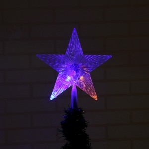 クリスマスツリートッパースターライト、単三電池作動五角形星ライト装飾ランプ
