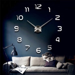 3Dビッグサイズの壁時計ミラーステッカーDiyのリビングルームのインテリア会議室の壁時計