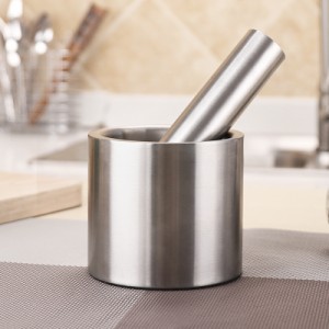 ステンレススチールスパイスグラインダーモルタルの乳棒は、家庭用台所用品の研削ツールを設定します。