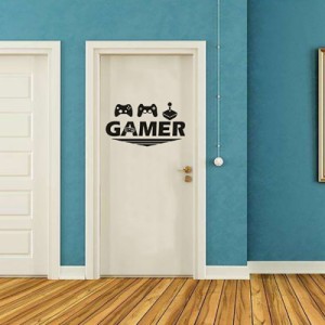 家の壁のステッカーの男の子の寝室のビデオゲームの部屋の装飾のための黒いゲーマーデカール
