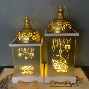 イスラム教徒のラマダン風ランプLEDライト木製ハンギングペンダントイード祭の休日の装飾
