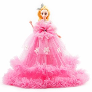 40センチプリンセス人形ビニールチュールウエディングケーキドレスヘッドバンド床長さギフト女の子のおもちゃ