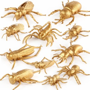 シミュレーション昆虫動物モデルゴールドコオロギイナゴクモミツバチ昆虫アクションフィギュア教育玩具子供のための