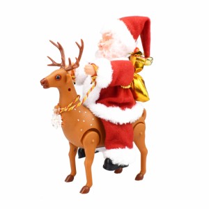 サンタクロース乗馬鹿電動おもちゃで音楽キッズクリスマス新年の家の装飾