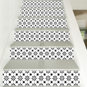 6ピース/セット階段ライザー床ステッカー自己接着DIY階段防水デカール家の装飾