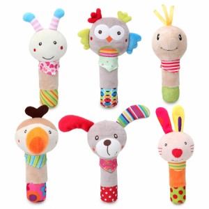 0-3歳の動物の鐘のガラガラ教育玩具柔らかい動物の形のおもちゃ誕生日シャワーギフト