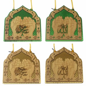 木製のイスラム飾りドア窓状の家庭用装飾ペンダント