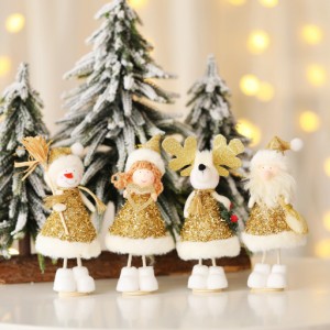 クリスマスクリスマスデコレーション小道具ゴールデン置物人形サンタクロース雪だるまエルクオーナメント