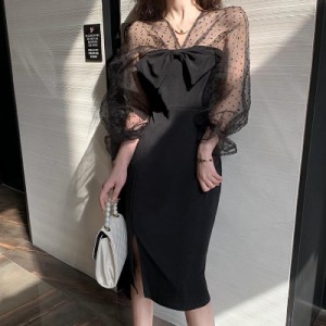 韓国ファッション ワンピース L エレガント レディース  オルチャン ドレス