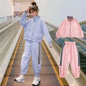 子供服 子ども用ジャージ セットアップ キッズ 女の子 長袖 春秋 上下セット トップス Tシャツ パーカー ロングパンツ スポーツウェア 運